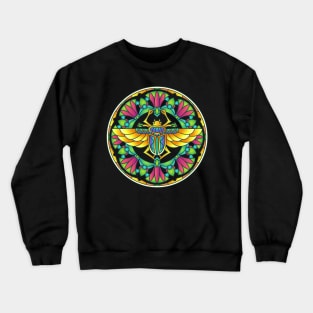 Egyptian Symbol Scarab Mandala Style Design Crewneck Sweatshirt